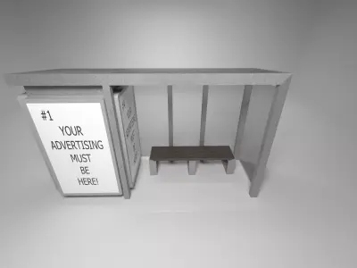 Bus stop Low-poly 3D model order