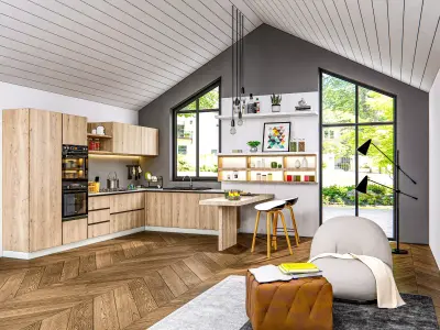 Kitchen Modern interior 0036 3D model