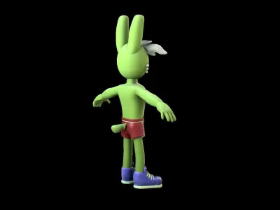 Cartoon Character Hare Low-poly 3D model