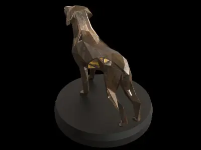 Steampunk Boxer Great Dane Low-poly 3D model