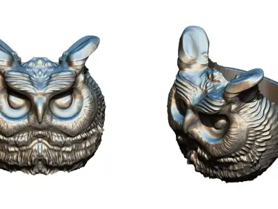 owl ring 3D print model