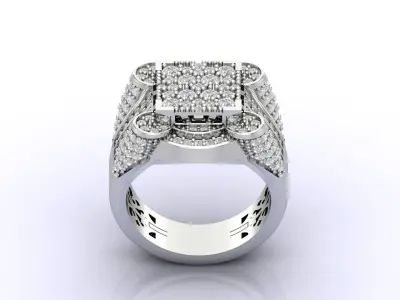 Print Ready STL 3DM  Gents Rings Diamond Men Ring  3D print model 13