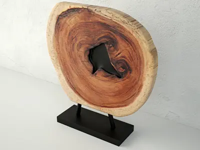 Wooden Decoration on Stand 3D model