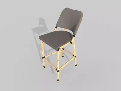Wooden chair Low-poly 3D model