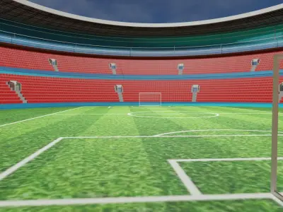Football Stadium  Low-poly 3D model