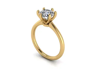 Solitaire Diamond Engagement Ring R1 3D print model