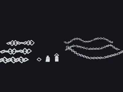 Stylized PBR Chains Pack Low-poly 3D model