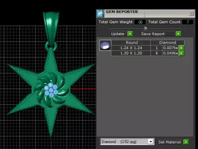 six point star necklace  3D printable model  3D print model