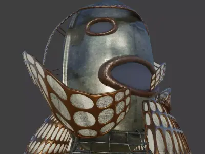 Solarpunk PBR  sci-fi building 3D model