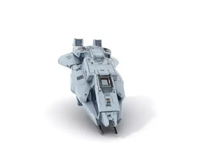 Futuristic Grey Spaceship model pack Low-poly 3D model