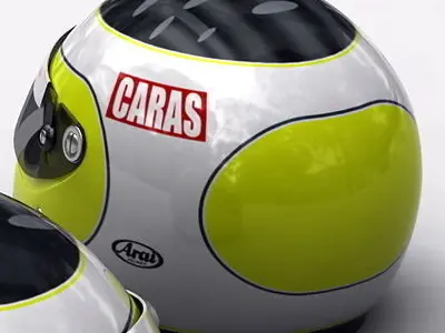 Helmet F1 2009 Rubens Barrichello 3D model
