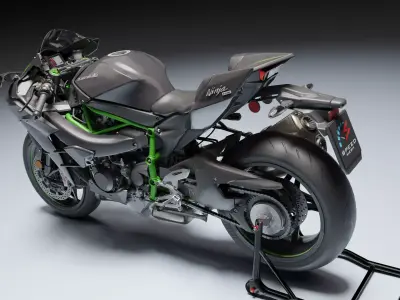 Kawasaki Ninja H2 2020 Low-poly 3D model