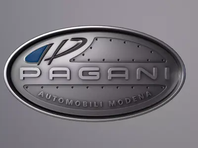 Emblem Pagani logo Low-poly 3D model