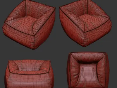 Vegan caramel modern lounger 3D model