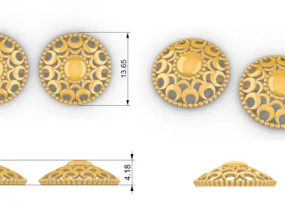 Shravya Mandala Pendant Set With Ring 3D print model