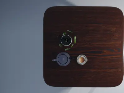 Brown Coloured Wooden Table Low-poly 3D model