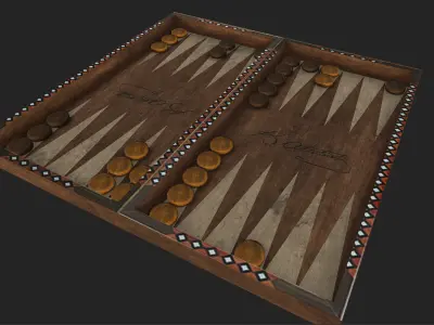 backgammon board Low-poly 3D model