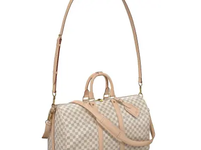Louis Vuitton Bag Keepall Bandouliere 45 Damier Azur Canvas Low-poly 3D model