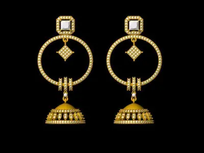 Jhumka Earring - 007 3D print model