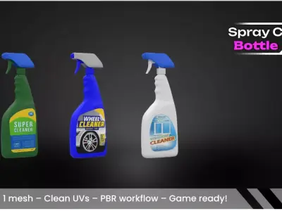 Spray Cleaner Bottle for Unreal and Game Ready Low-poly 3D model