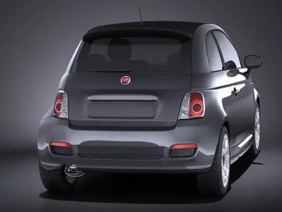 Fiat 500S 2014 VRAY 3D model