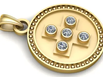 Gold Medallion Pendant 3D print model