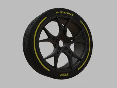 Miniature Enkei Vulcan Rim and Tire - 3D Print - No Textures 3D print model