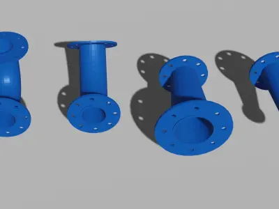 Water pipes and fittings Low-poly 3D model