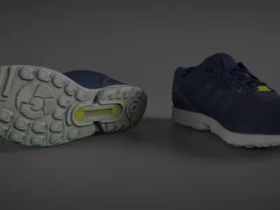Sneakers pair of running shoes Low-poly 3D model