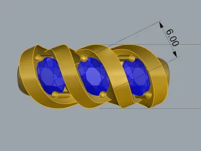 Gold ring  Jewelry 3D print model get
