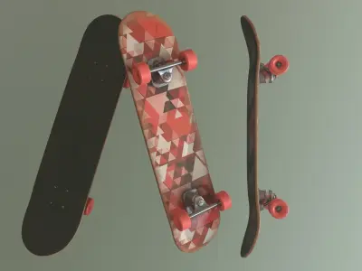 Skateboard hanging in air 3D model
