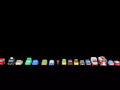 Car models Pack Low-poly 3D model