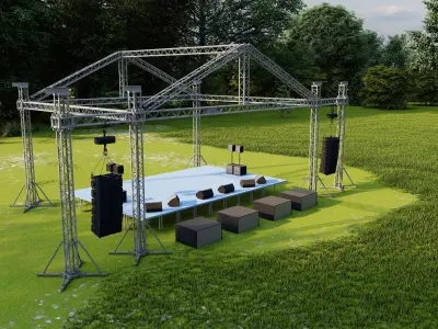 Escenario para conciertos   Low-poly 3D model