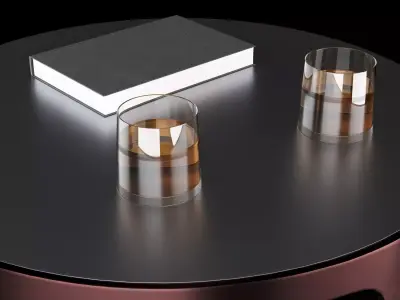 Modern coffe table with decor 3D model