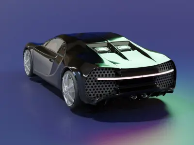 Bugatti 3D Model car Low-poly 3D model