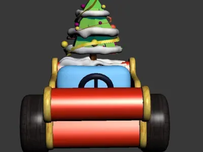 christmas sleigh 3D model Low-poly 3D model