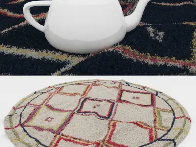 Round Rug Set 27 3D model