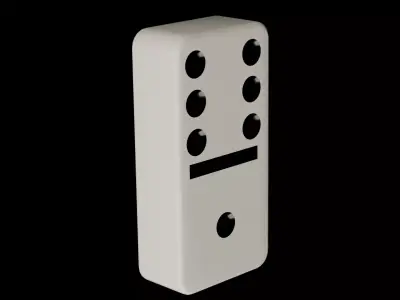 ivory Domino piece 13 Low-poly 3D model