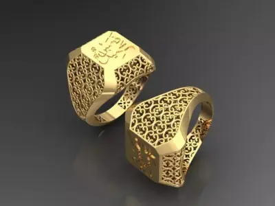 Ring Arabic Calligraphy Design 3D print model