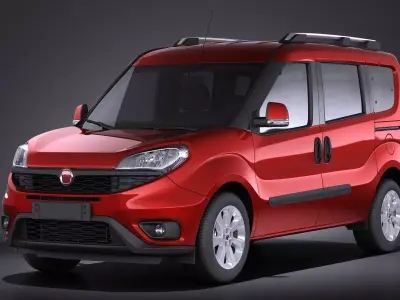 Fiat Doblo Passenger 2015 VRAY 3D model