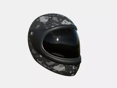 Motorcycle Helmet A07 Camouflage - Character Fashion Design Low-poly 3D model