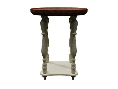 Vintage Wooden Side Table PBR Free low-poly 3D model