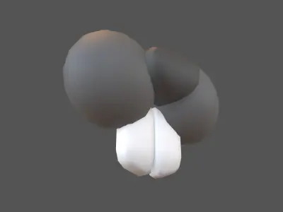 Rabbit Nose v1 004 Low-poly 3D model