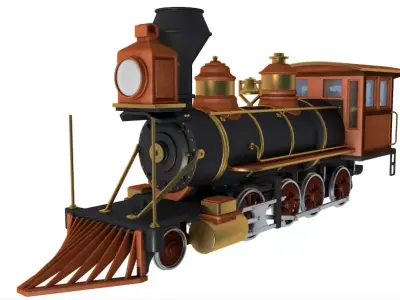 Steam Train Locomotive 3D model