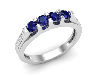 AV 454 Diamond Ladies Wedding Band Ring 3D print model