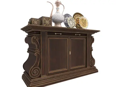 Classic European style Cabinet and Decoration 2 3D model