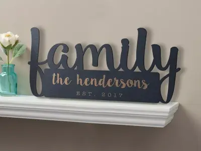 Black Laury Our Family Personalized Letter Blocks Free 3D model