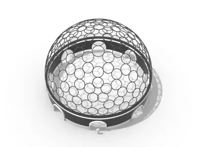 Geodesic Dome Circle Pattern Pavilion Architectural Structure  3D model