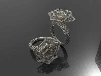Star Inspired Luxury Ring 3D print model