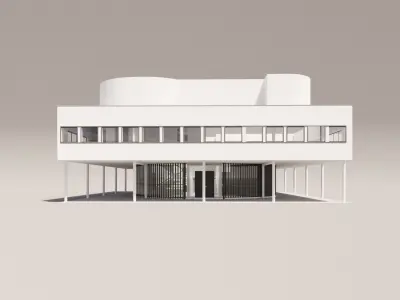 Villa Savoye Le Corbusier Low Poly Low-poly 3D model